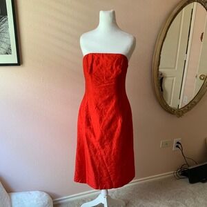 Vintage 80s / 90s Cherry Red Strapless Silk Cocktail Dress - Betty‎ Boop!